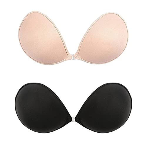 MITALOO Push up Strapless Self Adhesive Plunge Bra Invisible Backless Sticky Bras