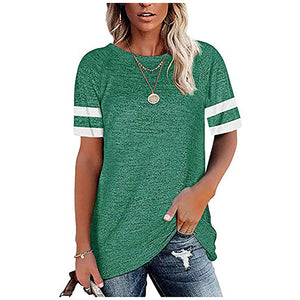 MITALOO Women's Short Sleeve T-Shirt Crewneck Tees Loose Blouse Tops Causal Tunic Tops