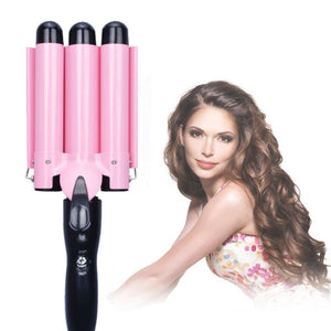 MODVICA Hair Curling Iron 1 inch 3 Barrel Hair Crimper Ceramic Two Gear Temperature Control Hair Waving Styling Tools