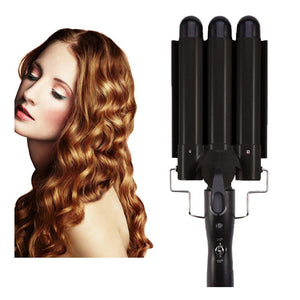 Dopheuor Hair Curling Iron 3 Barrel Wand Temperature Adjustable 25mm Hair Waver Curling Iron for Long or Short Hair Heat Up Quickly Last Long Curling Iron Hair Waver Hot Tools for Women or Girls(Pink)