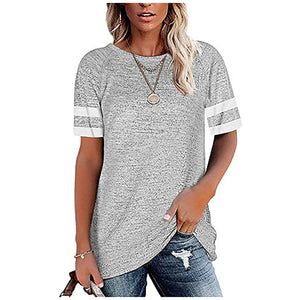 MITALOO Women's Short Sleeve T-Shirt Crewneck Tees Loose Blouse Tops Causal Tunic Tops