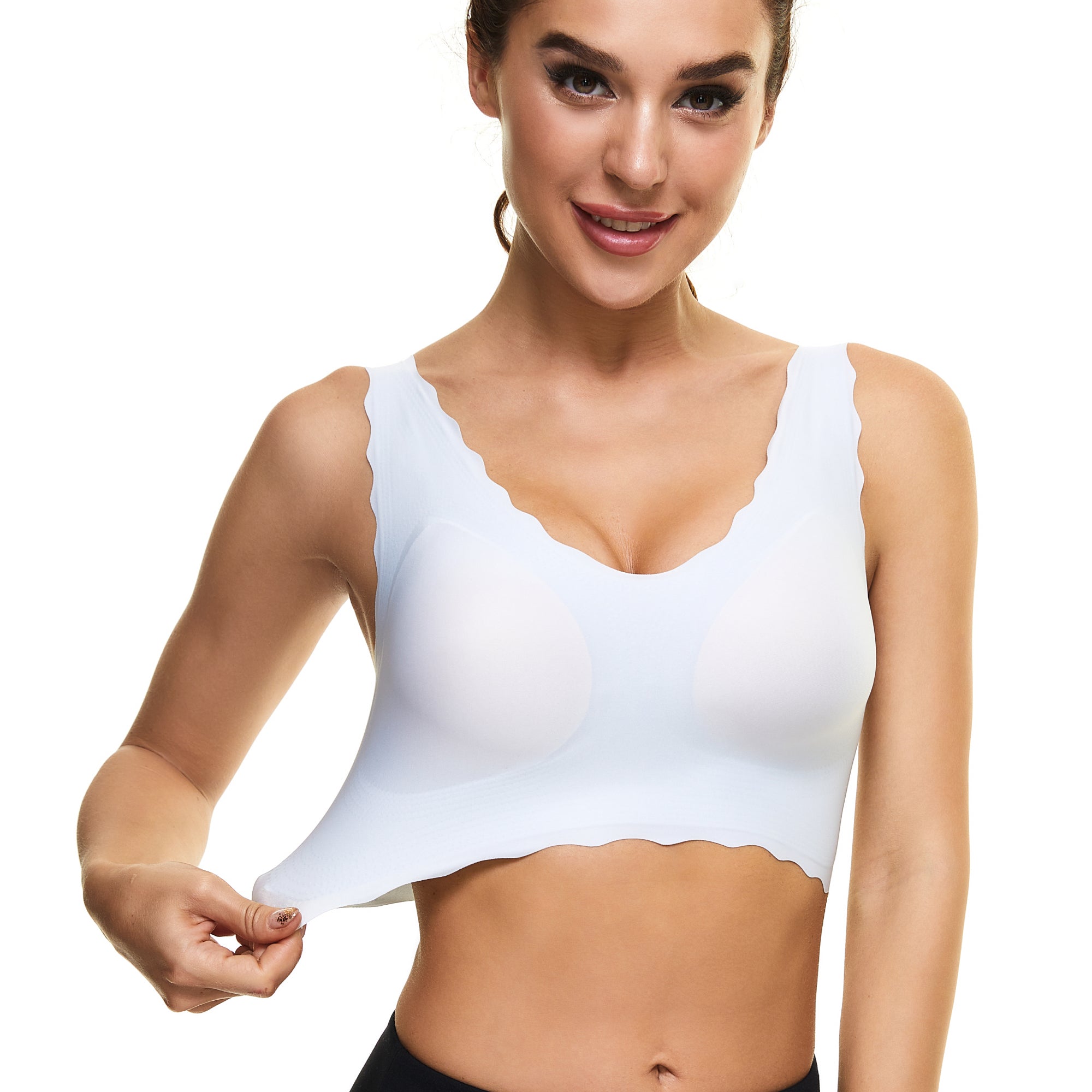 UOTJCNR Women's Seamless Wireless Invisible Bra Comfy Sleep Bras Thin Soft Daily Bras for Yoga Sport