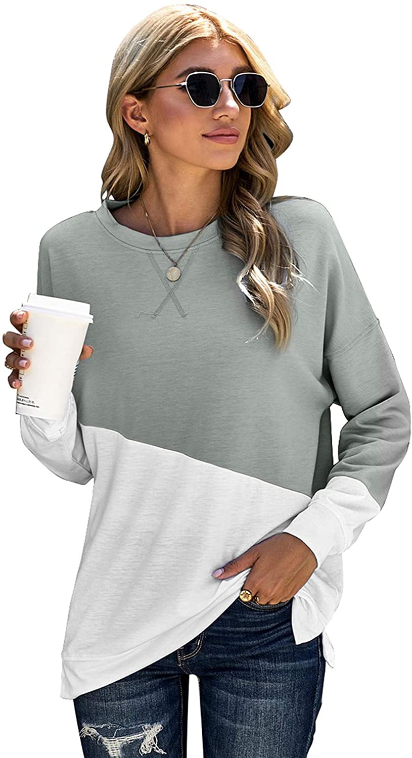 MITALOO Womens Crewneck Sweatshirts Long Sleeve Shirts Loose Pullover Tops Shirts