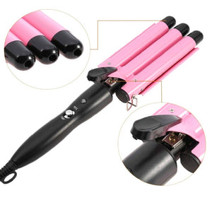 MODVICA Hair Curling Iron 1 inch 3 Barrel Hair Crimper Ceramic Two Gear Temperature Control Hair Waving Styling Tools