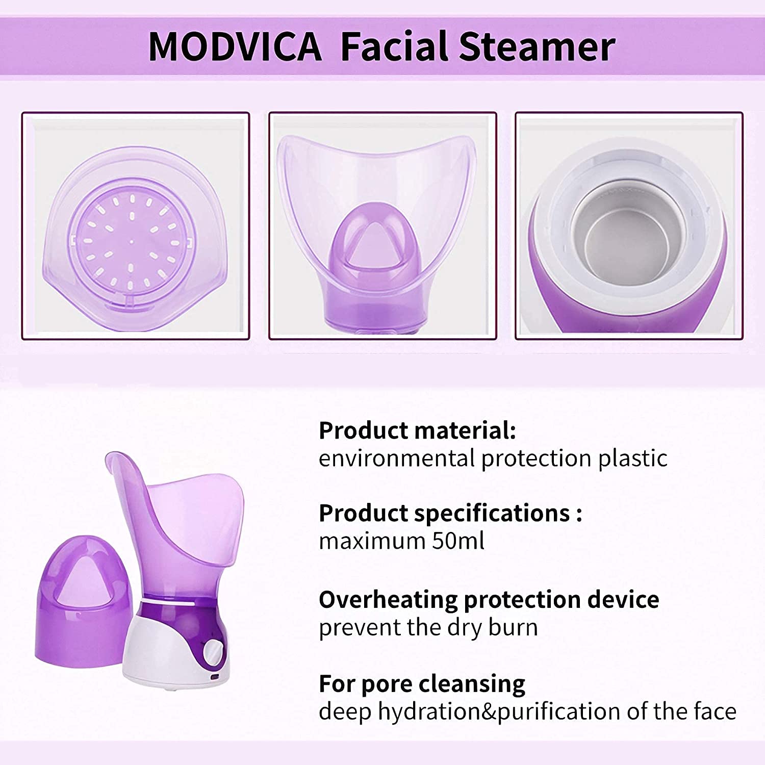 MODVICA Facial Steamer Deep Clean and Hydrate The Skin Water replenishing Sprayer Face humidifier Professional Facial Treatment for Face Personal Sauna Spa