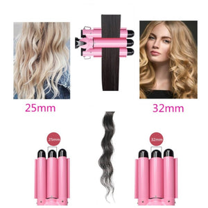 MODVICA Hair Curling Iron 1 inch 3 Barrel Hair Crimper Ceramic Two Gear Temperature Control Hair Waving Styling Tools