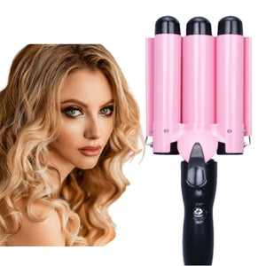 MODVICA Hair Curling Iron 1 inch 3 Barrel Hair Crimper Ceramic Two Gear Temperature Control Hair Waving Styling Tools