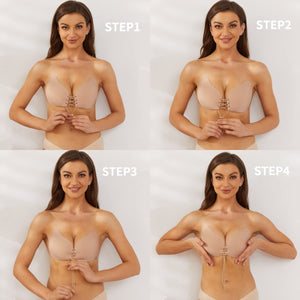 MITALOO Sticky Push Up Adhesive Invisible Backless Bra Magic Nipple Covers Strapless Bra